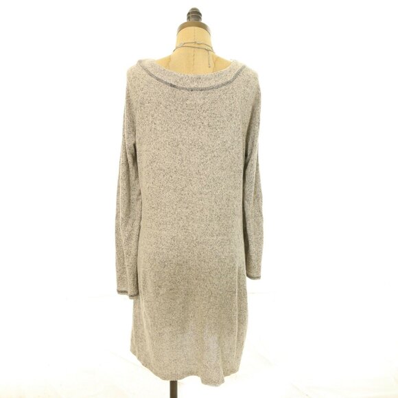 Good Luck Gem Swing Dress Size M Stitch Accent Long Sleeve Heather Gray EUC  B99 - Picture 3 of 3